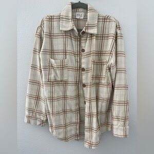 Plaid Button-Up Utility Jacket